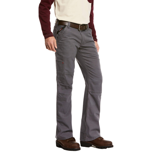 Ariat FR M5 Stretch DuraLight Canvas Stackable Straight Leg Pant Grey Front