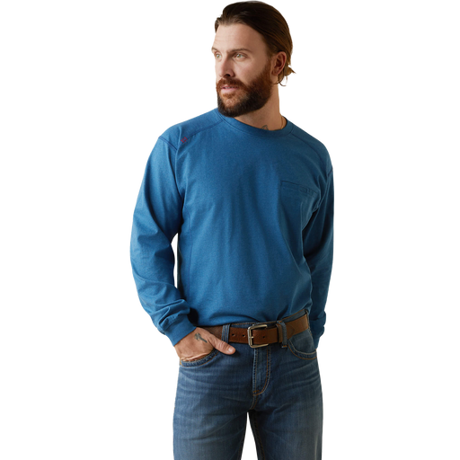 Ariat FR Air Crew T-Shirt Blue Front