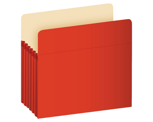 Globe-Weis Red Expanding File Pocket 5-1/4" Capacity