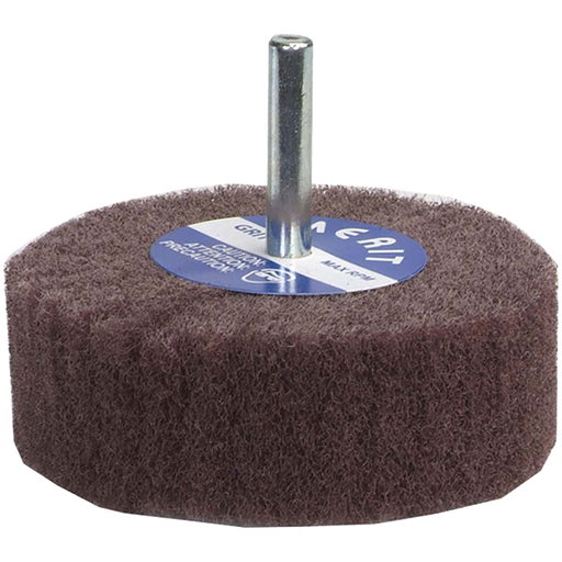 MERIT Mounted Flap Wheel: 2" Dia, 1" Face Width, Aluminum Oxide