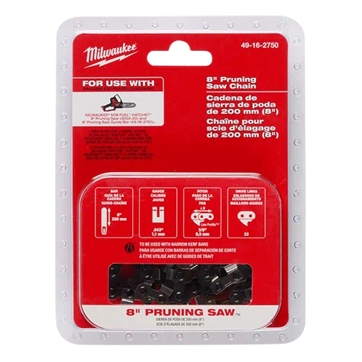 Milwaukee 8" Pruning Saw Chain