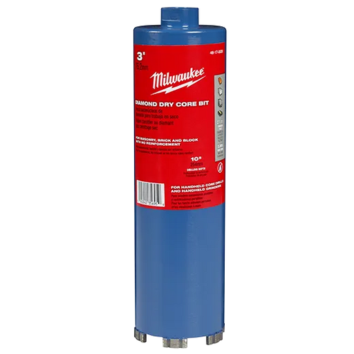 milwaukee diamond dry core bit for use while dry