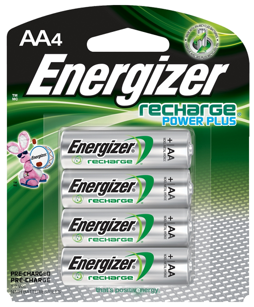 Energizer NH15BP-4 Battery, 1.2 V Battery, 2300 mAh, AA Battery, Nickel-Metal Hydride, Rechargeable: Yes, Black
