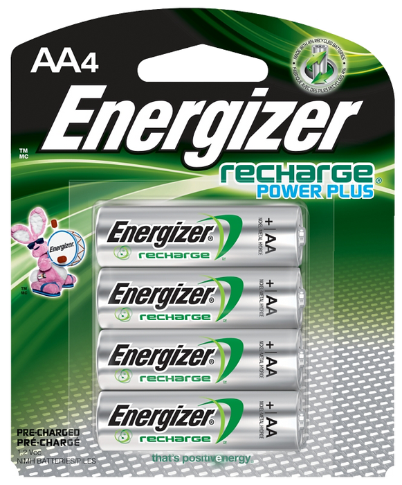 Energizer NH15BP-4 Battery, 1.2 V Battery, 2300 mAh, AA Battery, Nickel-Metal Hydride, Rechargeable: Yes, Black