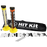 HIT Kit with two yellow markers, a black bag, and a measuring tape on a white background