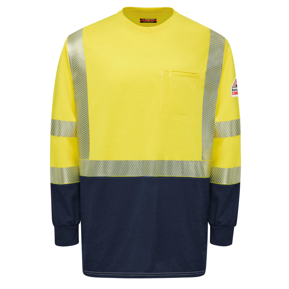 Bulwark Hi-Visability Lightweight Colorblock Long-Sleeve T-Shirt