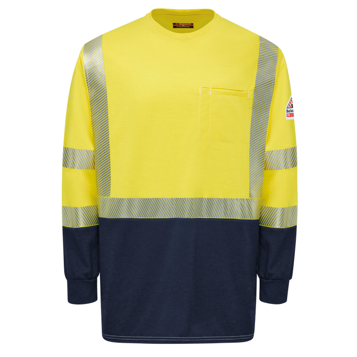 Bulwark Hi-Visability Lightweight Colorblock Long-Sleeve T-Shirt