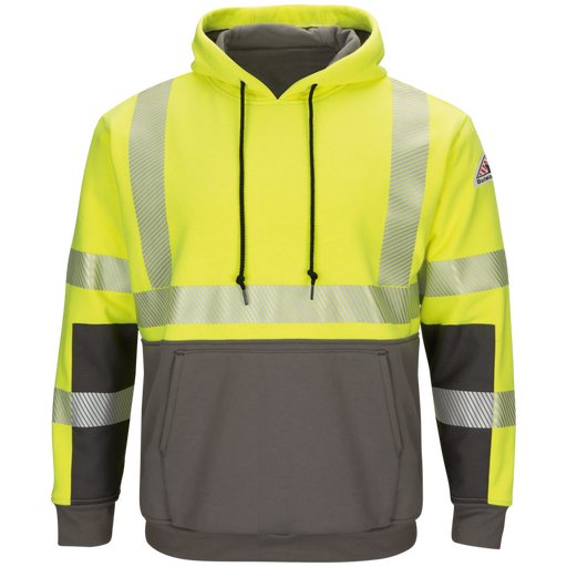 Bulwark Men's Hi-Visibility Color Block Pullover Fleece Sweatshirt