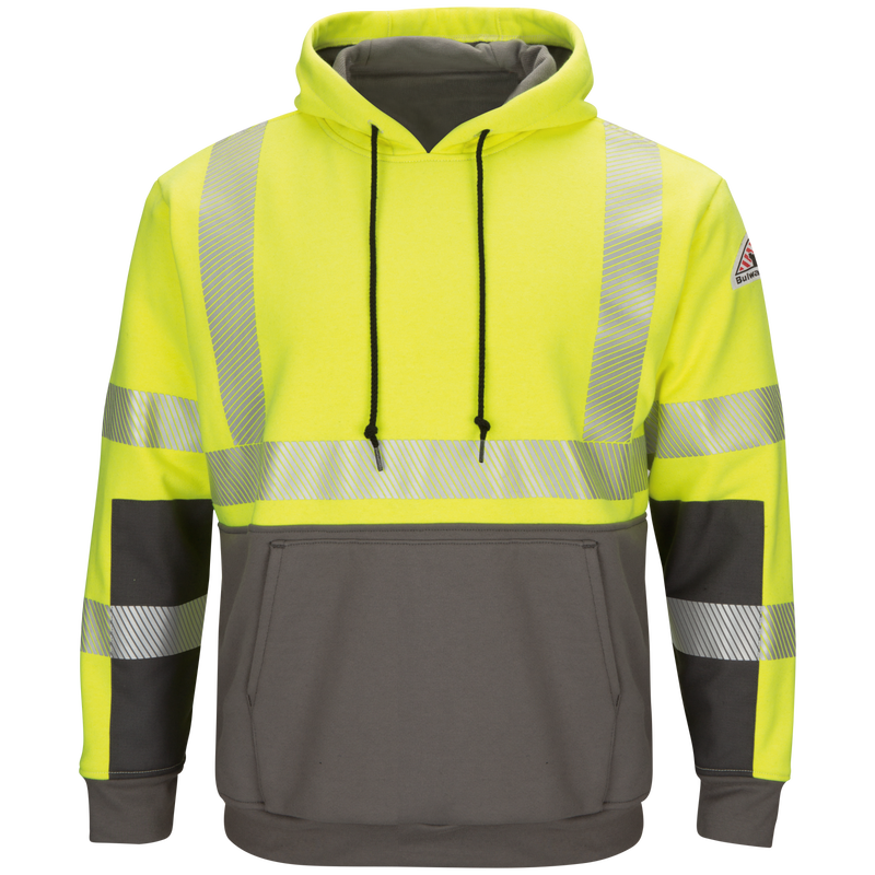 Bulwark Men's Hi-Visibility Color Block Pullover Fleece Sweatshirt