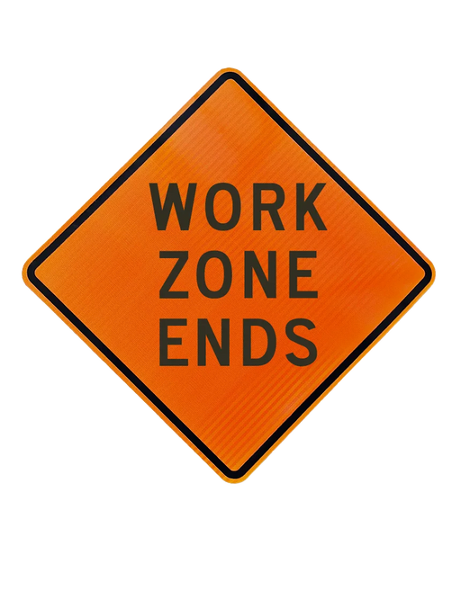 48" Work Zone Ends Reflective Vinyl Rollup Sign