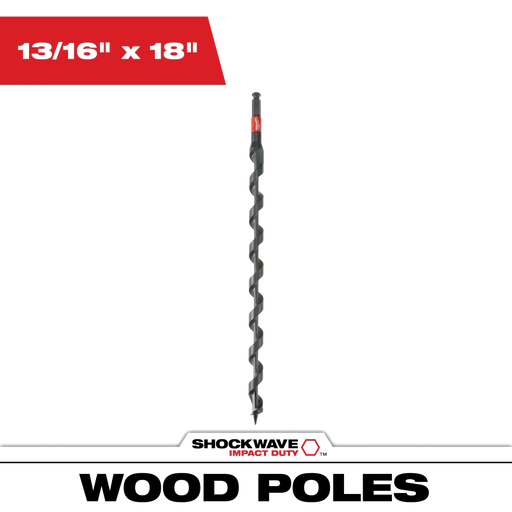 Milwaukee SHOCKWAVE Impact Duty Lineman's Auger Bit 13/16" x 18"