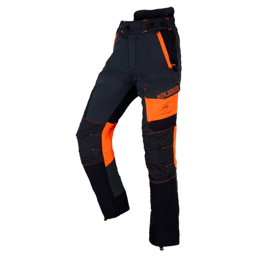 SOLIDUR COMFY CHAINSAW PANTS Black and Orange