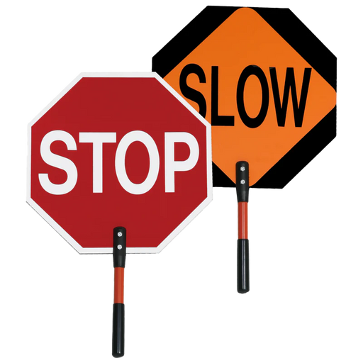 SIGN STOP/SLOW PADDLE 24" DIAMOND GRADE with 12" POLE