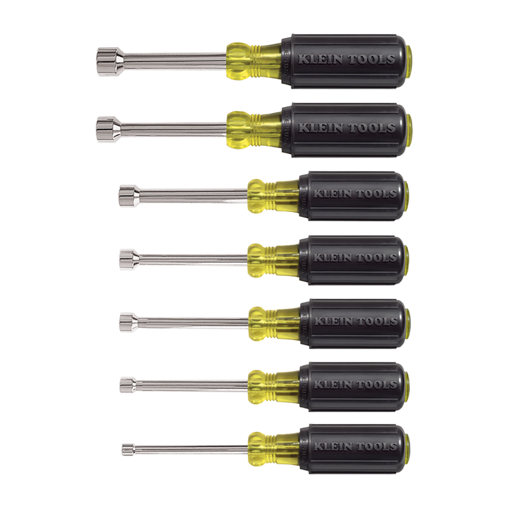 Nut Driver Set, 3-Inch Shafts, Cushion Grip, 7-Piece