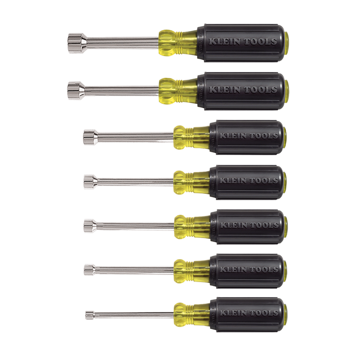 Nut Driver Set, 3-Inch Shafts, Cushion Grip, 7-Piece
