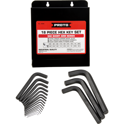 18 Piece SAE L-Shape Hex Key Set