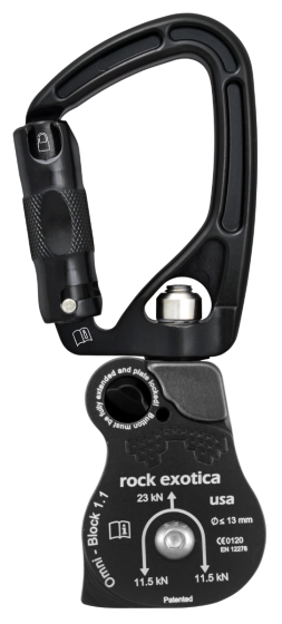 SWIVEL PULLEY OMNI-BLOCK 1.1" SWIVABINER TOP (SINGLE/BLACK)